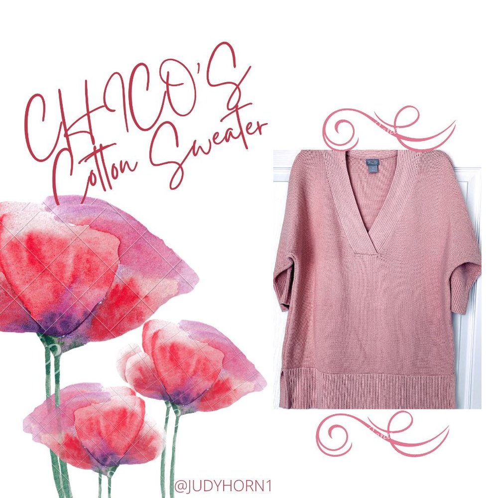 CHICO’S Pima Cotton V-Neck Tunic | Sweater